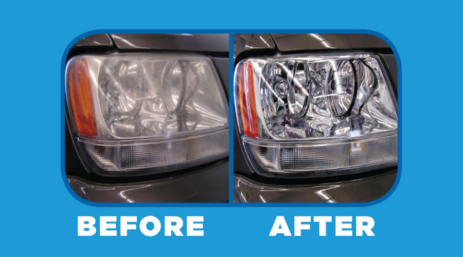 Headlight Before and After Restoration